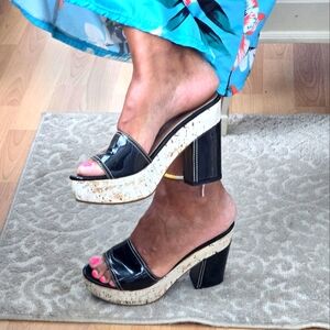 Prada black and white sandals.